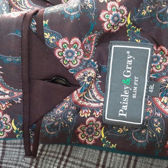 New Paisley & Gray men's blazer suit plaid 2 buttons closure - Picture 12 of 12